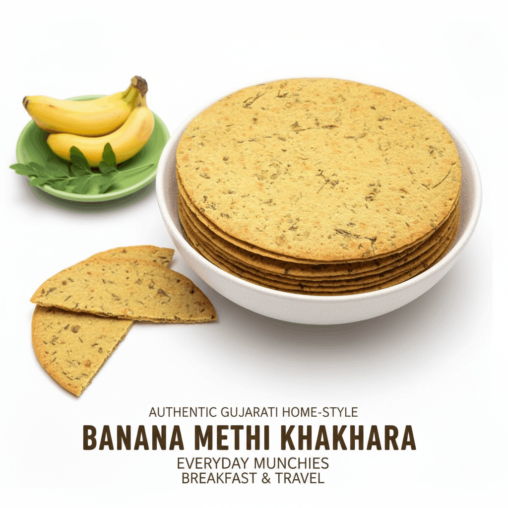 Banana Methi Khakhra (400g) | Paper-Thin 0.5mm | Kela Methi Bhajia Flavor